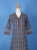 Dark Navy Blue Cotton Printed Salwar Suit