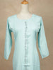 Sky Blue Cotton Kurtis Adorned With Stones and Plain Design without Dupatta