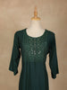 Dark Green Solid Cotton Kurti