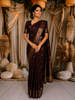 Coffee Brown Peacock Butta Zari Woven Design Pure Kanchipuram Silk Saree with Contrast Varisai Pattu Border
