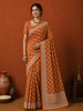 Dusty Peach Butta Printed Design Cotton Casual Wear Saree