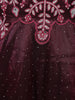 Maroon Floral Embroidered Organza Gown