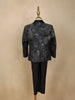 Navy Blue Coat Suit with Glitter Designs