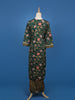 Dark Green Floral Designed Cotton Salwar Suit - Diadem