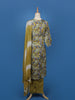 Olive Green Floral Printed Cotton Salwar Suit - Diadem