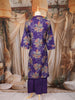 Purple Floral Printed Cotton Salwar Suit with Dupatta