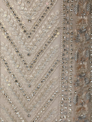 Cream Floral Embroidered Cotton Sherwani Suit - Diadem