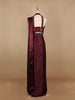 Dark Red Embroidery Satin Ready To Wear Saree with Designer Blouse - Diadem