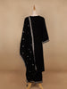 Black Floral Designed Velvet Co Ord Salwar Suit - Diadem