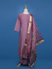 Light Purple Floral Designed Cotton Anarkali Salwar Suit - Diadem