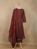 Dark Maroon Floral Printed Cotton Salwar Suit