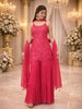 Queen Pink Floral Sequins Design Georgette Sharara Set
