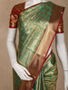 Green with Golden Sheen  Floral Design Semi Tissue Silk Saree
