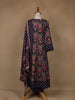 Navy Blue Floral Design Printed Cotton Salwar Suit - Diadem