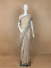 Off-White Floral Design Cotton Saree - Diadem