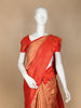 Peach Art Silk Saree with Butta Motif and Contrast Zari Border