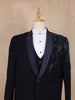 Blue Floral Designed Men's Suit - Diadem