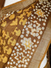 Mustard Green Cotton Saree with Abstract Design