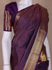 Purple Stripes Woven Pure Kanchipuram Silk Saree - Diadem