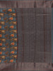 Teal Blue Floral Designed Chanderi Cotton Saree - Diadem