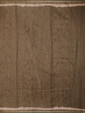 Taupe Brown Abstract Designed Semi Tussar Silk Saree - Diadem