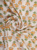 Off-White Floral Design Cotton Saree - Diadem