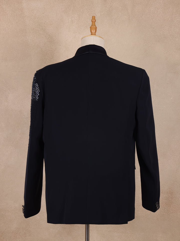 Blue Floral Designed Men's Suit - Diadem