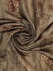 Taupe Brown Abstract Designed Semi Tussar Silk Saree - Diadem