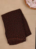 Dark Brown Floral Printed Georgette Saree With Matching Blouse - Diadem