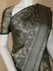Bottle Green Floral Designed Semi Silk Fancy Saree