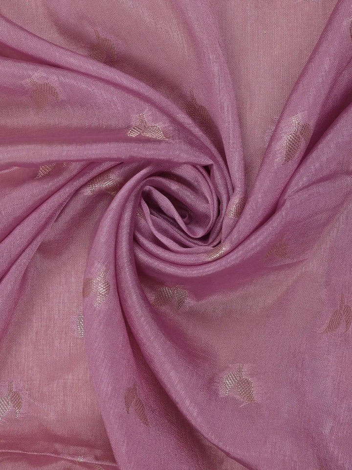 Lavender Floral Design Semi Tissue Saree - Diadem