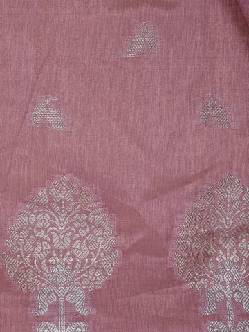 Lavender Floral Design Semi Tissue Saree - Diadem