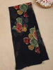 Black Floral Printed Georgette Saree