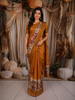 Mustard Yellow Traditional Woven Design Pure Tussar Saree with Animal Motif Border