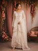 Ivory Pastel Floral Sequins Embroidered Net Palazzo with Dupatta