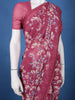 Pink Floral Printed Georgette Saree with Matching Blouse