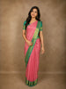 Dusty Rose Pink Floral Zari Woven Design Pure Kanchipuram Silk Saree with Contrast Zari Border