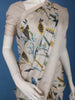 Ivory With Yellow Floral Design Printed Semi Tussar Saree
