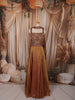Antique Bronze Abstract Beads Embroidered Design Tissue Silk Fancy Lehenga with Matching Choker Dupatta