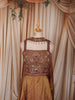 Antique Bronze Abstract Beads Embroidered Design Tissue Silk Fancy Lehenga with Matching Choker Dupatta