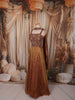 Antique Bronze Abstract Beads Embroidered Design Tissue Silk Fancy Lehenga with Matching Choker Dupatta