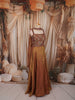 Antique Bronze Abstract Beads Embroidered Design Tissue Silk Fancy Lehenga with Matching Choker Dupatta