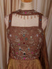 Antique Bronze Abstract Beads Embroidered Design Tissue Silk Fancy Lehenga with Matching Choker Dupatta