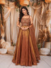 Antique Bronze Abstract Beads Embroidered Design Tissue Silk Fancy Lehenga with Matching Choker Dupatta