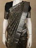 Antique Bronze Brown Geometric Zari Woven Design Pure Kanchipuram Silk Saree with Zari Border