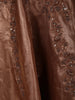 Antique Bronze Brown Heavy sequins and Beads Embroidered Design Satin Engagement Gown