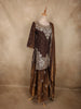 Antique Bronze Brown Sequins and Beads Embroidered Design Organza Lehenga with Dupatta