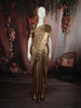 Antique Bronze Striped Floral Zari Woven Design Pure Tissue Silk Saree with Zari Border