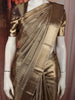 Antique Bronze Striped Floral Zari Woven Design Pure Tissue Silk Saree with Zari Border