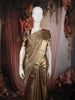 Antique Bronze Striped Floral Zari Woven Design Pure Tissue Silk Saree with Zari Border